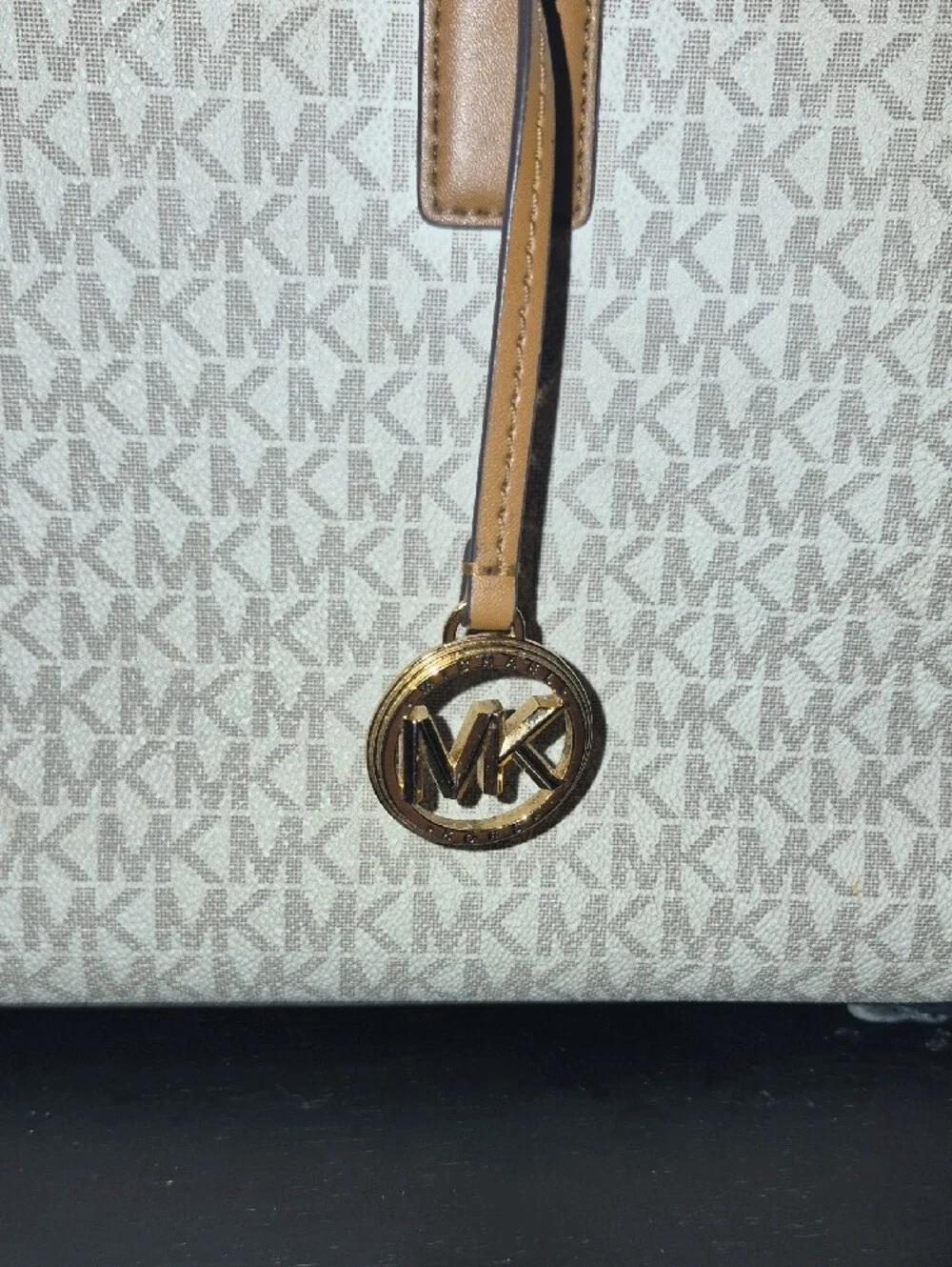 Michael Kors Cream and Tan Signature Tote